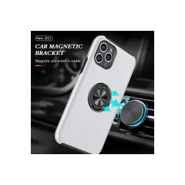 Newface Iphone 11 Pro Max Kılıf Elit Yüzüklü Kapak - Gümüş