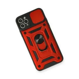 Newface Iphone 11 Pro Max Kılıf Pars Lens Yüzüklü Silikon - Kırmızı