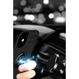 Newface Iphone 12 Mini Kılıf Range Yüzüklü Silikon - Mavi