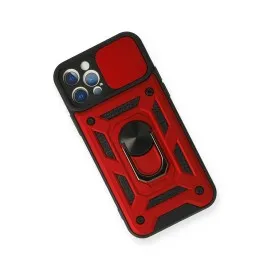 Newface Iphone 12 Pro Kılıf Pars Lens Yüzüklü Silikon - Kırmızı