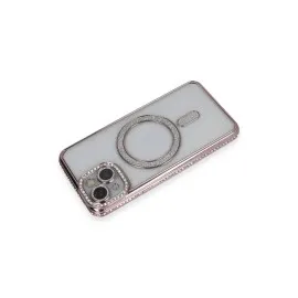 Newface Iphone 14 Kılıf Joke Simli Magneticsafe Kılıf - Pembe