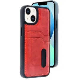 Newface Iphone 14 Kılıf Sara Kartvizitli Deri Kılıf - Kırmızı