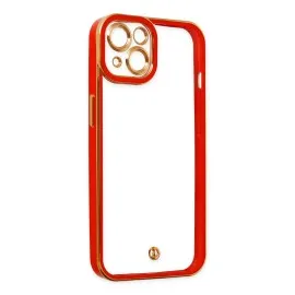 Newface Iphone 14 Plus Kılıf Liva Lens Silikon - Kırmızı