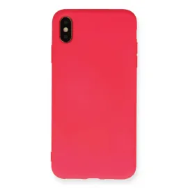 Newface Iphone Xs Max Kılıf Nano Içi Kadife Silikon - Koyu Pembe