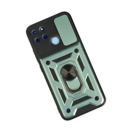 Newface Realme C25Y Kılıf Pars Lens Yüzüklü Silikon - Yeşil