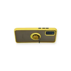 Newface Samsung Galaxy A02S Kılıf Montreal Yüzüklü Silikon Kapak - Sarı