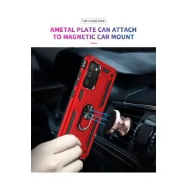 Newface Samsung Galaxy A03S Kılıf Sofya Yüzüklü Silikon Kapak - Kırmızı