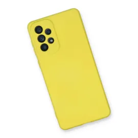 Newface Samsung Galaxy A73 5G Kılıf Nano Içi Kadife Silikon - Sarı