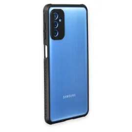 Newface Samsung Galaxy M52 5G Kılıf Miami Şeffaf Silikon  - Siyah