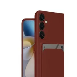 Newface Samsung Galaxy S24 Fe Kılıf Kelvin Kartvizitli Silikon - Bordo