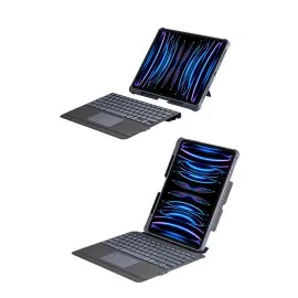 Newface T5509D Ipad Pro 12.9 (2022) Kılıf Palermo Ledli Klavyeli Standlı Tablet Kılıfı - Siyah