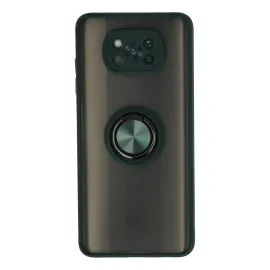 Newface Xiaomi Pocophone X3 Kılıf Montreal Yüzüklü Silikon Kapak - Yeşil