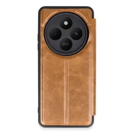 Newface Xiaomi Redmi 14C Kılıf Flip Cover - Taba