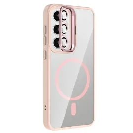 Joko Samsung Galaxy S25 Remim Lensli Magsafe Standlı Kapak - Pembe