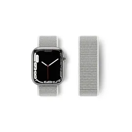 Newface Apple Watch 44Mm Hasırlı Cırtcırtlı Kordon - Beyaz