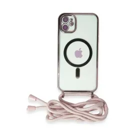 Newface Iphone 11 Kılıf Divo Lazer Askılı Magsafe Kapak - Pembe