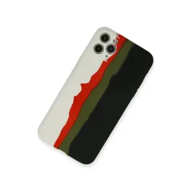 Newface Iphone 11 Pro Kılıf Ebruli Lansman Silikon - Beyaz-Siyah