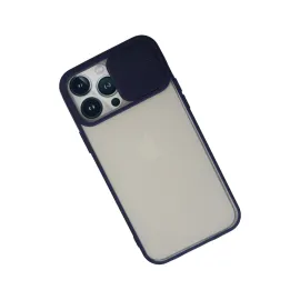 Newface Iphone 13 Pro Max Kılıf Palm Buzlu Kamera Sürgülü Silikon - Lacivert