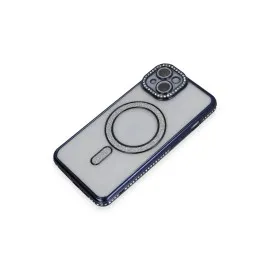 Newface Iphone 14 Kılıf Joke Simli Magneticsafe Kılıf - Lacivert