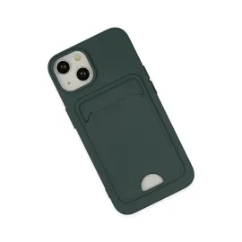 Newface Iphone 14 Plus Kılıf Kelvin Kartvizitli Silikon - Koyu Yeşil