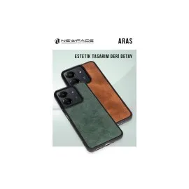 Newface Iphone 16 Plus Kılıf Aras Deri Kapak - Koyu Yeşil