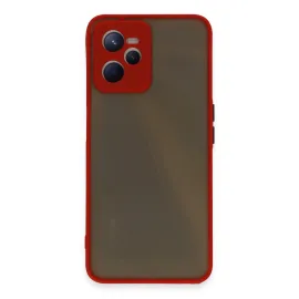 Newface Realme C35 Kılıf Montreal Silikon Kapak - Kırmızı