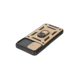 Newface Samsung Galaxy A03 Kılıf Pars Lens Yüzüklü Silikon - Gold