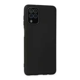 Newface Samsung Galaxy A22 Kılıf Lansman Glass Kapak - Siyah