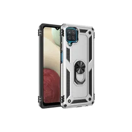 Newface Samsung Galaxy A22 Kılıf Sofya Yüzüklü Silikon Kapak - Gümüş