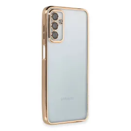Newface Samsung Galaxy M23 Kılıf Razer Lensli Silikon - Gold