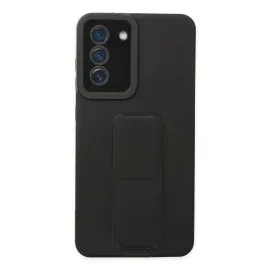 Newface Samsung Galaxy S21 FE Kılıf Mega Standlı Silikon - Siyah