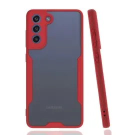 Newface Samsung Galaxy S21 Fe Kılıf Platin Silikon - Kırmızı