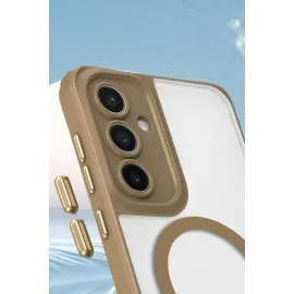 Newface Samsung Galaxy S24 Fe Kılıf Enka Magsafe Silikon Kılıf - Şeffaf