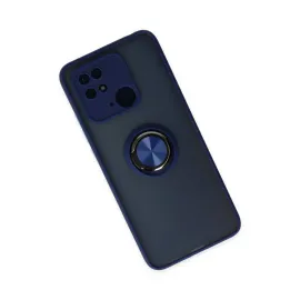 Newface Xiaomi Redmi 10C Kılıf Montreal Yüzüklü Silikon Kapak - Lacivert