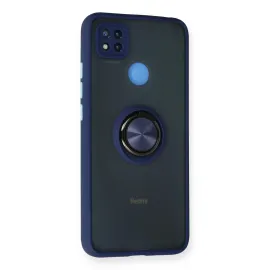 Newface Xiaomi Redmi 9C Kılıf Montreal Yüzüklü Silikon Kapak - Lacivert