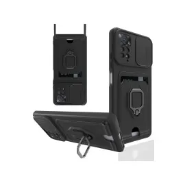 Newface Xiaomi Redmi Note 12 Pro 4G Kılıf Zuma Kartvizitli Yüzüklü Silikon - Siyah