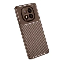 Newface Xiaomi Redmi Note 14 Pro Plus Kılıf Auto Focus Karbon Kapak - Kahverengi