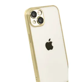 Newface Apple Iphone 15 Razer Lensli Silikon - Gold