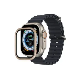 Newface Apple Watch Ultra 49Mm Alüminyum Kasa Cam Ekran Koruyucu - Gold