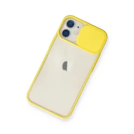 Newface Iphone 11 Kılıf Palm Buzlu Kamera Sürgülü Silikon - Sarı