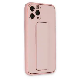 Newface Iphone 11 Pro Kılıf Coco Deri Standlı Kapak - Pembe