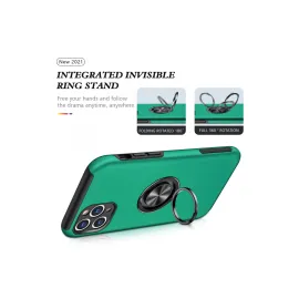 Newface Iphone 11 Pro Max Kılıf Elit Yüzüklü Kapak - Yeşil