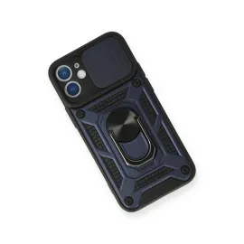 Newface Iphone 12 Mini Kılıf Pars Lens Yüzüklü Silikon - Lacivert