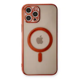 Newface Iphone 12 Pro Kılıf Magneticsafe Lazer Silikon - Kırmızı