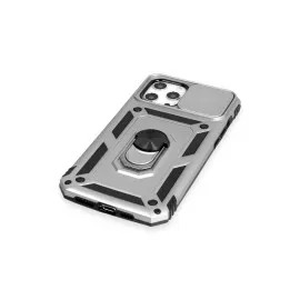 Newface Iphone 12 Pro Max Kılıf Pars Lens Yüzüklü Silikon - Gümüş