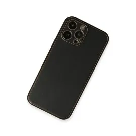 Newface Iphone 13 Pro Max Kılıf Coco Deri Silikon Kapak - Siyah