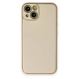 Newface Iphone 14 Plus Kılıf Coco Deri Silikon Kapak - Gold