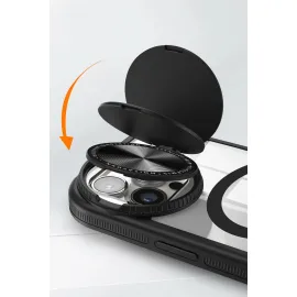 Newface Iphone 15 Pro Kılıf Teleskop Lens Magsafe Silikon Kapak - Titan Gri