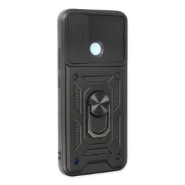 Newface Realme C25Y Kılıf Pars Lens Yüzüklü Silikon - Siyah