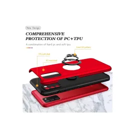 Newface Samsung Galaxy A02S Kılıf Elit Yüzüklü Kapak - Kırmızı